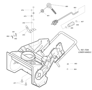 Chute Control Rod Assembly Diagram and Parts List for 1695716 2009 Briggs and Stratton Snow Blower